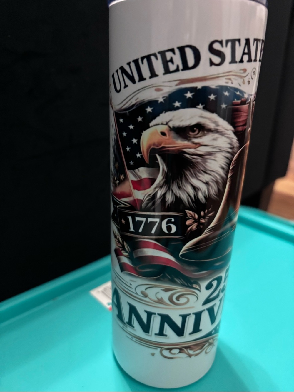 250 Anniversary Patriotic Bald Eagle 1776 Home Art Tumbler - White